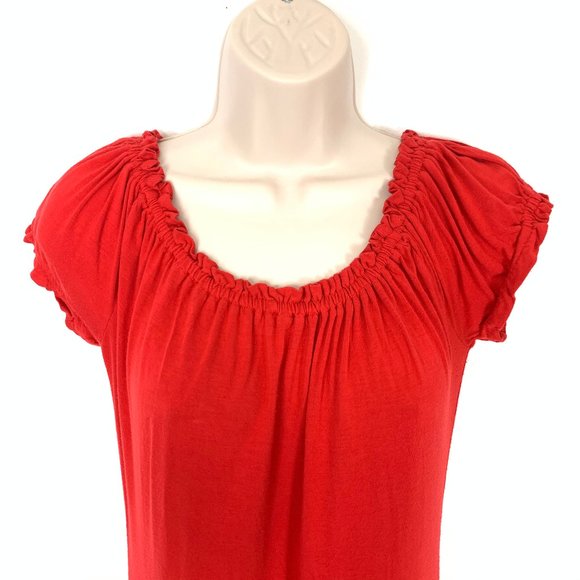 3/$25 Smart Set Red Ruffled Top Summer Shirt S - Picture 2 of 10